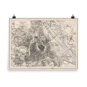 Vienna Austria Antique Map (1906) Vintage Wein City Atlas Poster