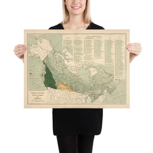 Pôster Mapa antigo das florestas do Canadá (1906) Vintage Canadian Woodlands Atlas