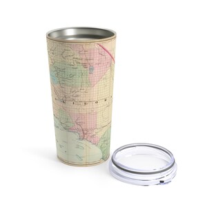 Carte vintage du sud de la Californie (1874) Old SoCal Regional Atlas Tumbler 20oz