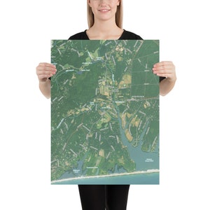 Carte satellite de West Tisbury MA (2021) Affiche de l’atlas du vignoble Marthas du sud-ouest