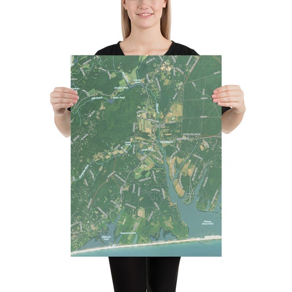 West Tisbury MA Satellite Map 2021 Southwestern Marthas Etsy