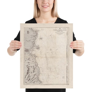 Alte Dublin Bay Irland & Irische See Karte (1883) Vintage Muir Eireann Diagramm Poster