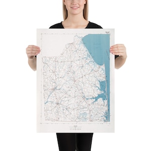 Sussex County DE Map (1980) Delmarva Peninsula Regional Atlas Poster