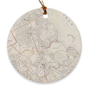 Old Quincy Ma Map (1901) Vintage Massachusetts City Of Presidents Atlas  Ornaments