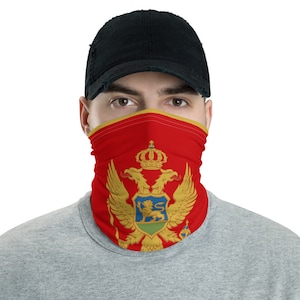 Montenegro Flag Face Mask - Montenegrin Ancestry & Pride Neck Gaiter