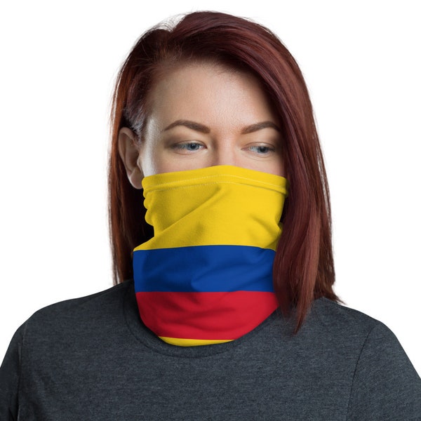 Colombia Flag Face Mask - Colombian Ancestry & Pride Neck Gaiter