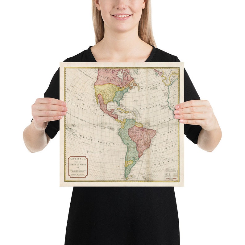 Old Americas Map 1775 Vintage North - Il 794xN.4083511735 44l5