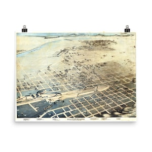 Old Albuquerque NM Map (1886) Vintage ABQ New Mexico Atlas Poster