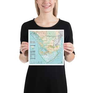 Carte du parc national des Everglades (1996) Southern Florida Natural Reserve Atlas Poster image 4