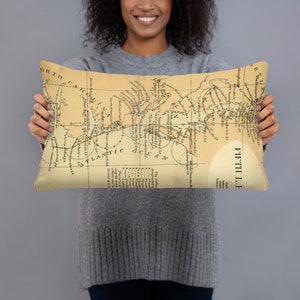 Mapa do farol da Virgínia e da Carolina do Norte (1882) Travesseiro básico do Atlas Náutico Antigo da NC e VA