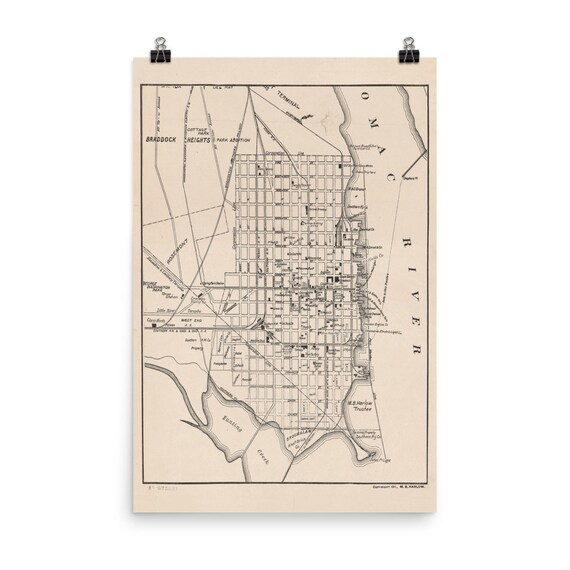 Map Of Old Town Alexandria Old Town Alexandria Virginia Map 1911 Vintage City & Street | Etsy Singapore