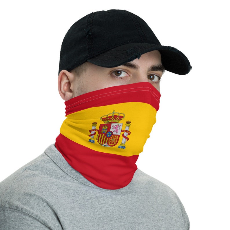 Spain Flag Face Mask Spanish Heritage and Ancestry Neck Etsy