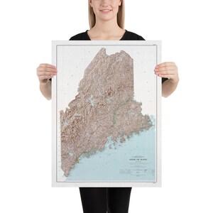 メイン州地形図（1977年）パインツリー州地形図ポスター