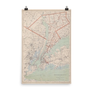 Westchester County NY Vintage Map (1893) Old NYC Suburbs Atlas Poster