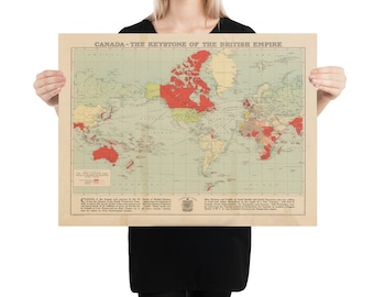 イギリス帝国世界地図、1886年 - ビクトリア女王ジュビリー記念壁地図