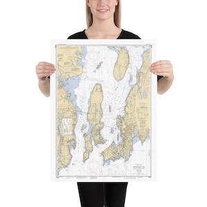 Carte de la baie de Narragansett (2004) Newport Rhode Island Atlas Poster
