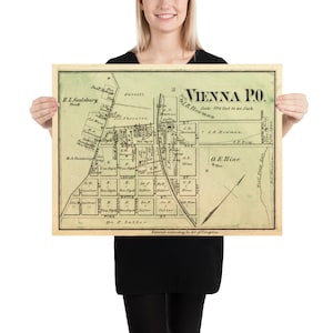 Alte Wien VA Karte (1878) Vintage Fairfax County Virginia Stadt Atlas Poster