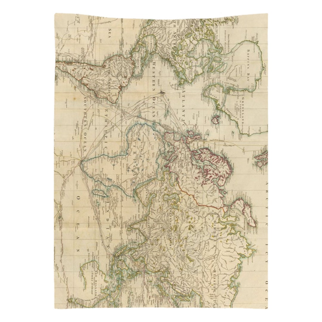 World Map Tapestry 1800 Exploration Routes Atlas - Etsy