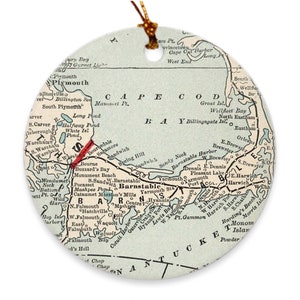 Alte Cape Cod Karte (1893) Vintage Küsten-Atlas-Ornamente