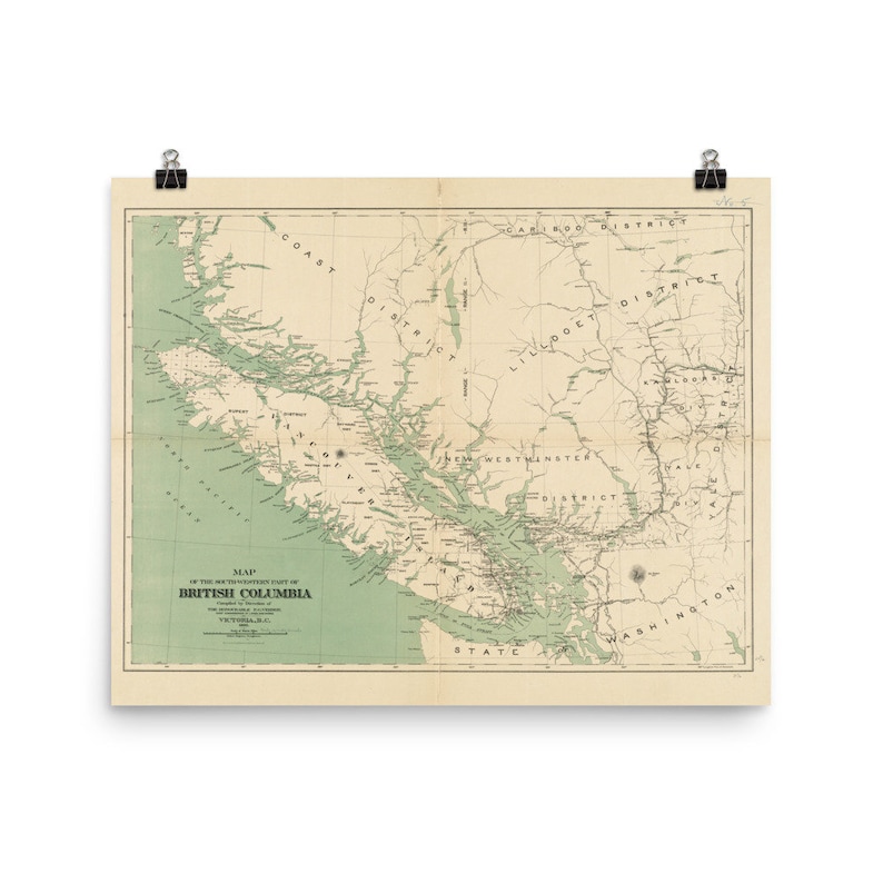Old Vancouver Island Map 1892 Vintage British Columbia Atlas Poster image 5