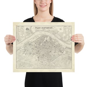 Pôster Mapa antigo de Avignon França (1852) Vintage Provence-Alpes-Cote d'Azur City Atlas