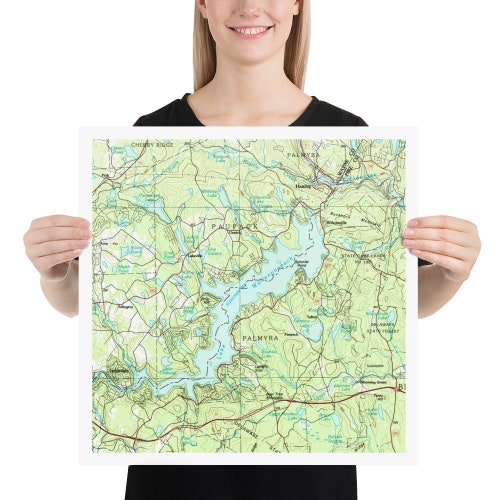 Lake Wallenpaupack Map PA Gift for Lake House Etsy
