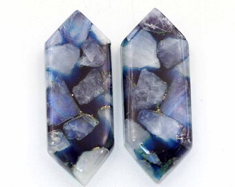 New Gemstone Suppliers Awesome Round Shape Rainbow Calsilica Pair Cabochon AG-9645 Matched Earring Pair Stone Hand Cut Pair Multi Color