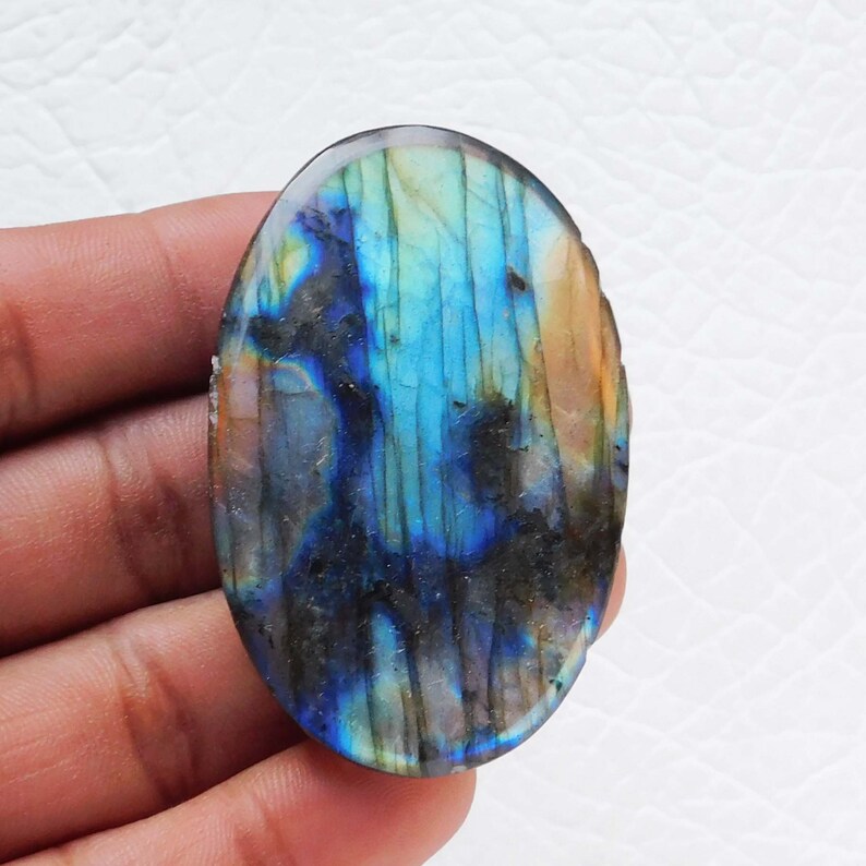 36x56x7.5 mm Code MW5564 Supreme Natural A-One Quality Multi Labradorite Oval Cabochon Gemstone For Making A Beautiful Pendant