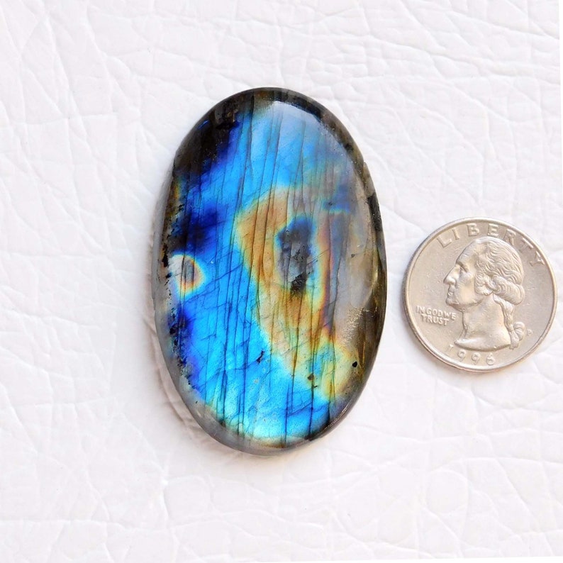36x56x7.5 mm Code MW5564 Supreme Natural A-One Quality Multi Labradorite Oval Cabochon Gemstone For Making A Beautiful Pendant