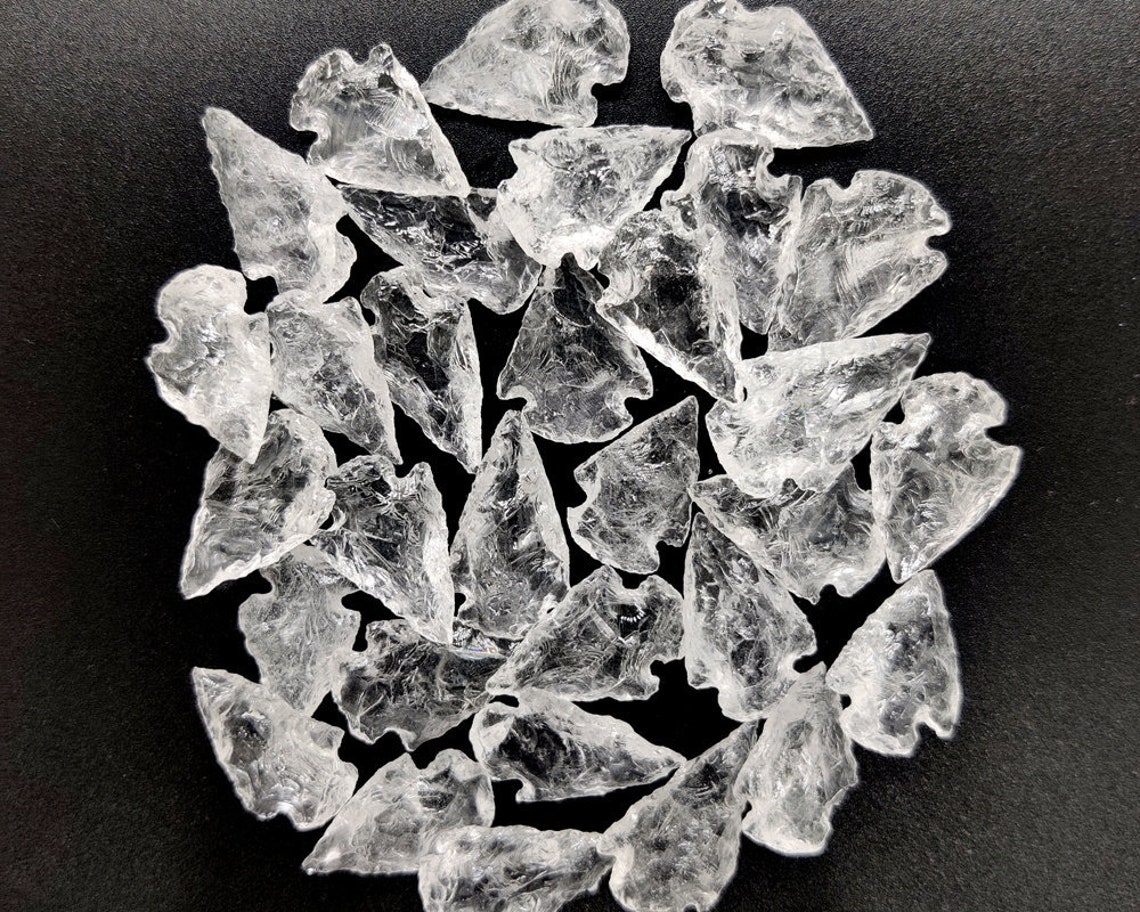 Crystal Quartz Arrowhead Stone Display Piece or Etsy