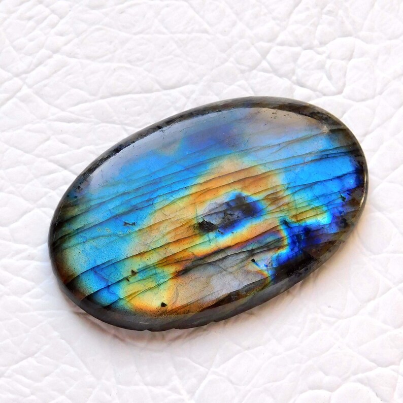 36x56x7.5 mm Code MW5564 Supreme Natural A-One Quality Multi Labradorite Oval Cabochon Gemstone For Making A Beautiful Pendant