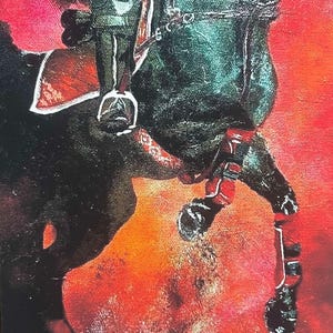 Abstract Polo Rider - Signed Limited Edition Print | Gift for Polo & Sport Lovers | Original Art of Pony Rider | A4 Size