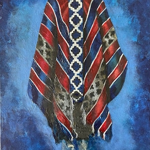 Argentine gaucho painting | poncho gaucho painting mixed media | gift | small painting