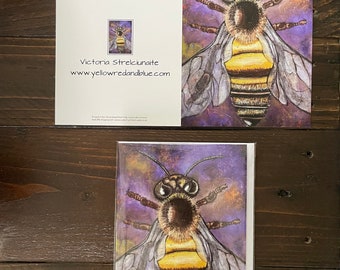 Victoria Strelciunaite, Bee cards, Art Cards, Nature Cards, Greetings Cards, Birthday Cards, Birds Cards, art card, gifts