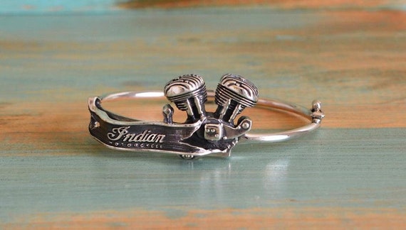 INDIAN CHIEF ENGINE Silver Sterling Bracelet