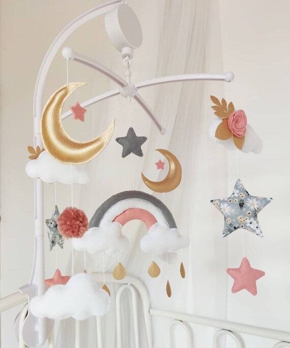 Mobile Musical Bebe Fille Arc En Ciel Liberty Et Etsy Canada