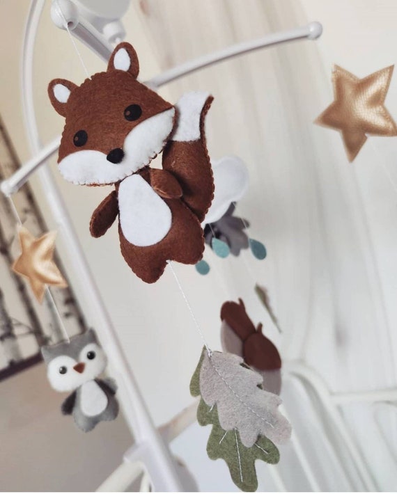 Mobile Musical Bebe Les Animaux De La Foret Etsy France