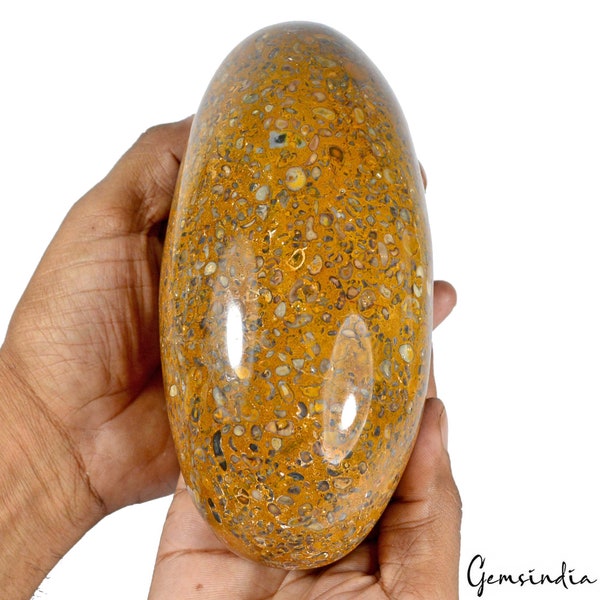 Large 1.5 Kilo Natural Marium Jasper Crystal Mineral Egg Gem/Home Decor~6.3 Inch