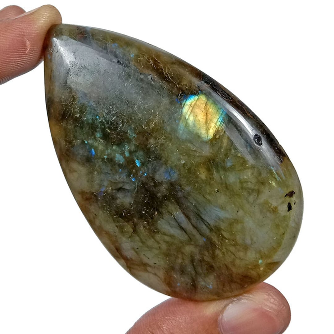 54.05 Cts 100% Natural Azul Llamativo Labradorita Ovalado Cabujón