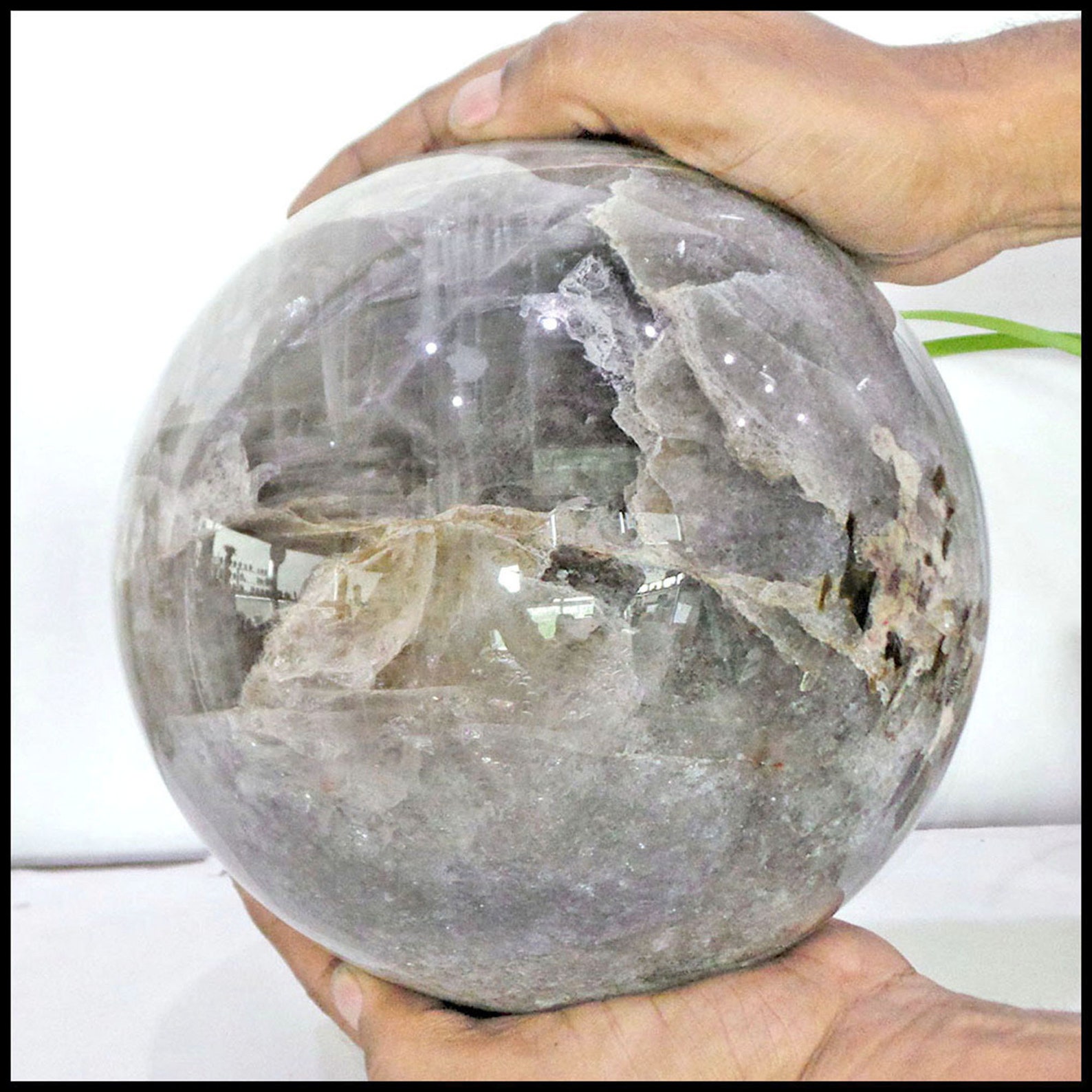 24.56 lbs / 11.14 Kilo Natural Ágata ahumada Esfera