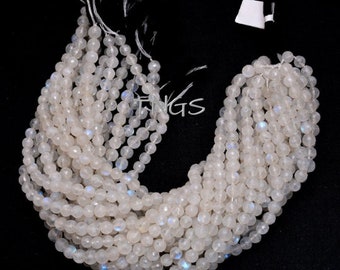 White Moonstone RondellesNatural White Moonstone Rondelle BeadsWhite Moonstone Micro Faceted Rondelle Beads4 MM13 InchesSI-UDI01