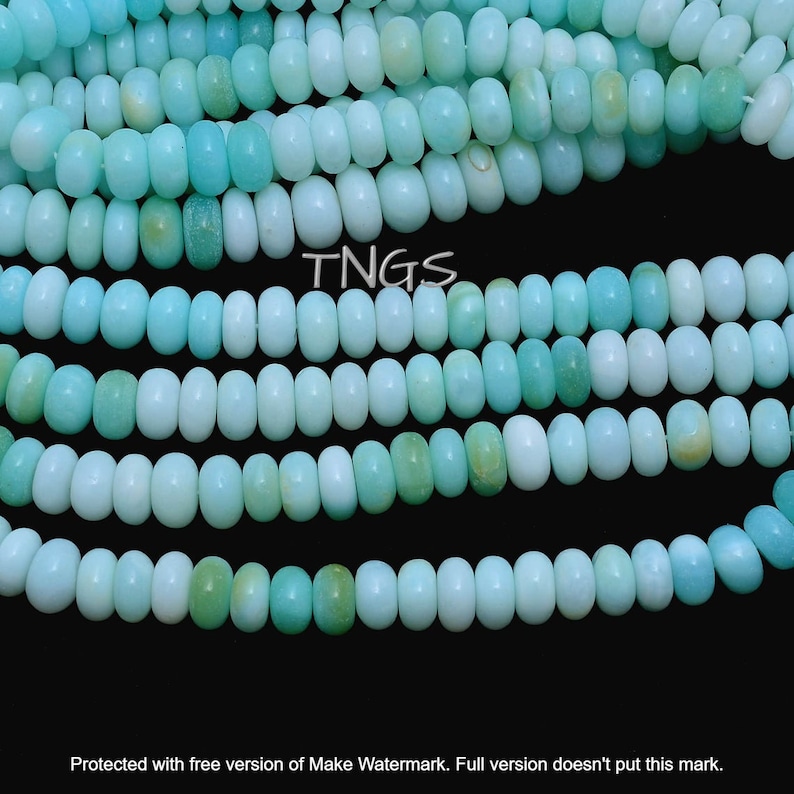 Color Stones Beads 15inch beaded jewelry /& for necklace jewelry design AAA Sky Blue OPAL smooth rondelle gemstone loose beads 10mm-11mm