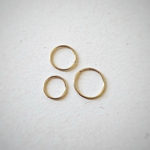 22g 14K Gold Filled Seamless Hoop Earring. Helix Cartilage Nose Piercing 6mm 7mm 8mm