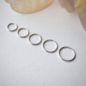18g Sterling Silver 925 Helix Cartilage Seamless Hoop Earring. 8mm 10mm 12mm Inside Diameter. Helix Nose Conch Piercing