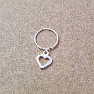 Sterling Silver Heart Helix Cartilage Hoop Earring. Single Earring. 925 Silver Hoop. Helix Piercing