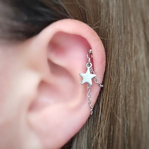 Surgical Steel Pink Star Helix Barbell Surgical Steel Pink Star Helix Barbell