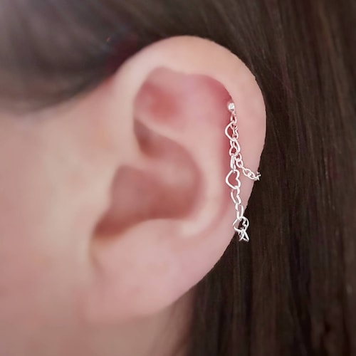 Sterling Silver Feather Helix Cartilage Earring. Single Etsy UK