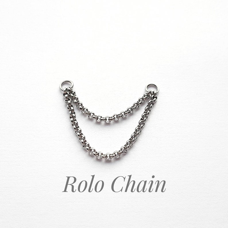 Helix Cartilage Stainless Steel Chains for Barbell or Labret. Etsy UK