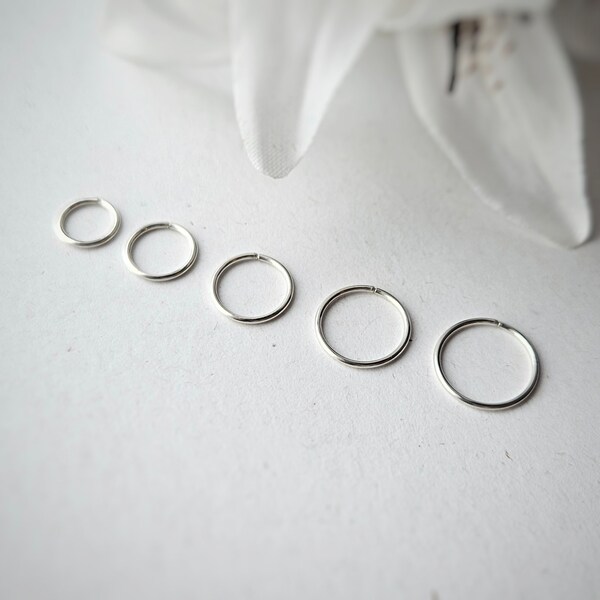 20g Sterling Silver 925 Helix Cartilage Seamless Hoop Earring. 6mm 7mm 8mm 9mm 10mm Inside Diameter. Helix Piercing