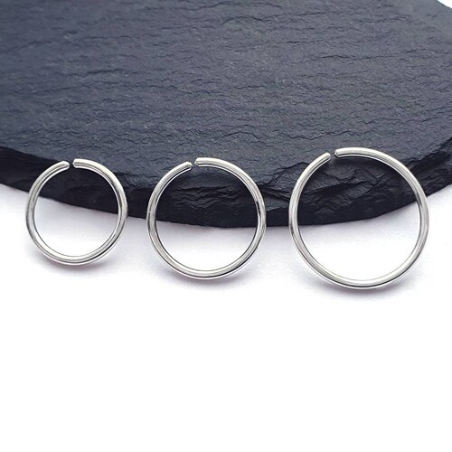 2-Pack 18g .925 Sterling Silver Seamless Hoop Rings - For Nose, Ear, Or Tragus